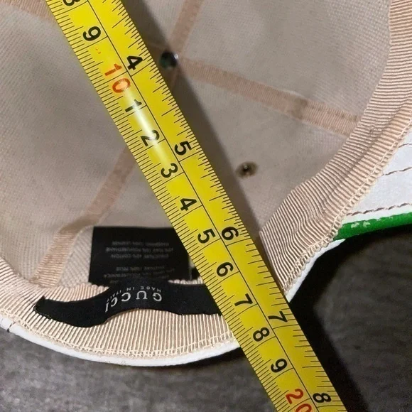 Gucci Guccissima hat baseball cap GG print in white green Barely Preloved ?? Gucci White Logo Print Cotton Cap Gucci main image 2